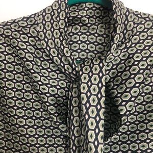 Zara satin short sleeve blouse